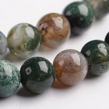 Round Natural Indian Agate Gemstone Bead Strands G-J333-07-6mm-1