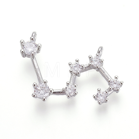 Brass Micro Pave Cubic Zirconia Pendants ZIRC-F099-20P-12-1