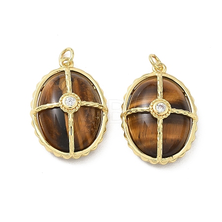 Natural Tiger Eye Pendants GG-CBAB1AA-01B-G03-1