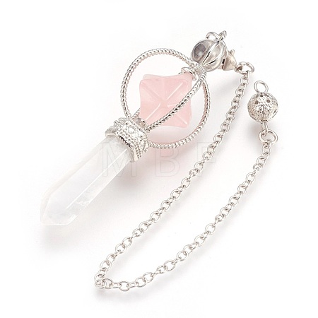 Natural Rose Quartz Dowsing Pendulums KK-F756-06B-1