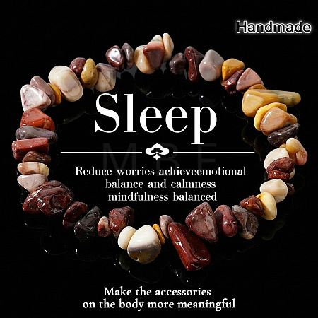 Natural Mookaite Chip Beaded Stretch Bracelets JI5766-16-1