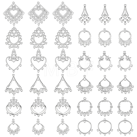96Pcs 12 Styles Alloy Hollow Chandelier Component Links FIND-PH0061-70-1