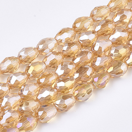 Electroplate Glass Beads Strands EGLA-T013-05J-1