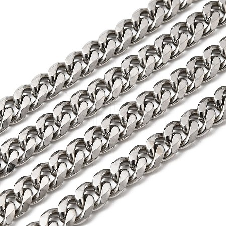 Tarnish Resistant Men's Jewelry Making 201 Stainless Steel Curb Chains CHS-A003B-2.5mm-1