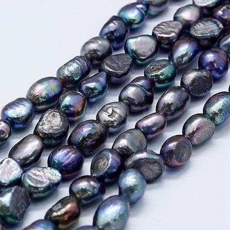 Natural Cultured Freshwater Pearl Beads Strands PEAR-K004-02B-1