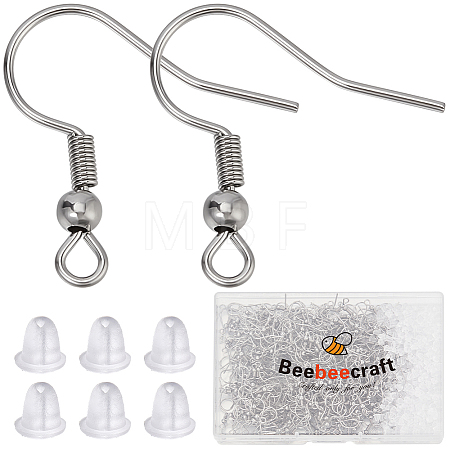 400Pcs 316 Surgical Stainless Steel Hook Earrings STAS-BBC0006-23-1