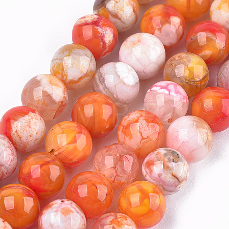 Dyed Natural Agate Beads Strands G-T109-8mm-07-1
