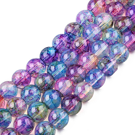 Baking Paint Glass Beads Strands DGLA-Q023-6mm-DB57-1