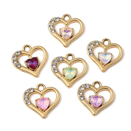 UV Plating Alloy Glass Pendants FIND-K032-11G-1