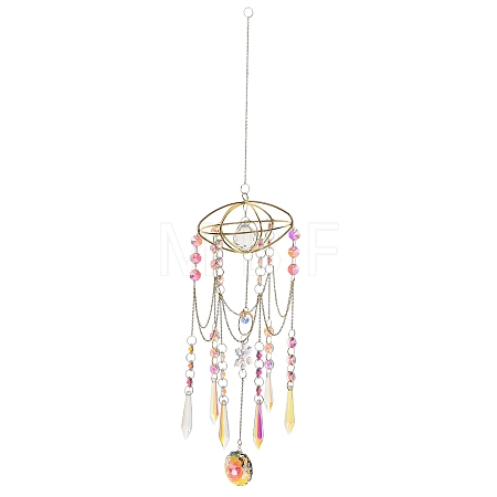 Quartz Crystal & Alloy Suncatchers HJEW-Z009-02A-1