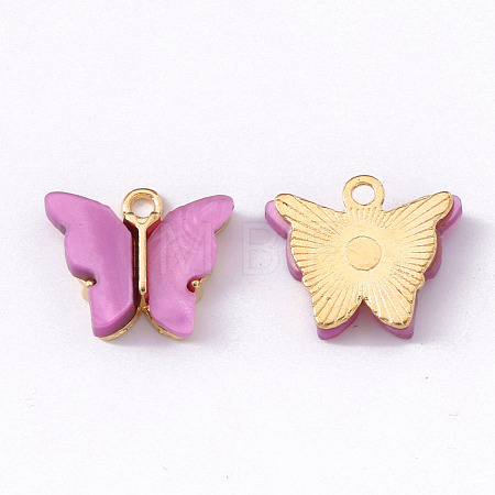 Alloy Acrylic Pendants X-ENAM-R136-01E-1