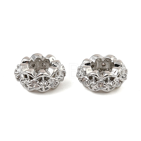 Brass Micro Pave Cubic Zirconia Beads KK-C155-14P-1