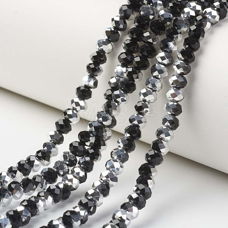Electroplate Transparent Glass Beads Strands EGLA-A034-T4mm-M01-1