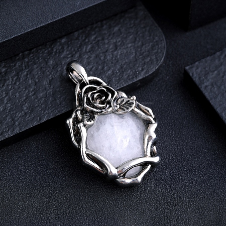 Natural Quartz Crystal Pendants PW-WGC9437-01-1