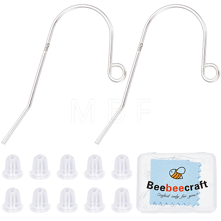 10 Pairs 925 Sterling Silver Earring Hooks STER-BBC0006-80-1
