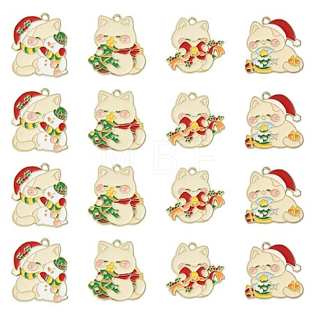 20Pcs 4 Styles Alloy Enamel Pendants ENAM-CJ0004-94-1