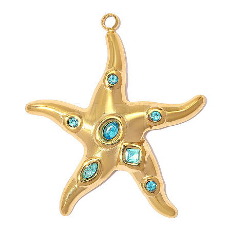 304 Stainless Steel with Rhinestone Pendants RB-OY001-60G-02-1