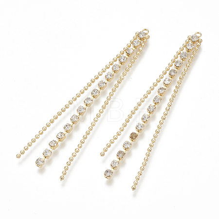 Brass Rhinestone Cup Chain Big Pendants KK-Q750-072G-1
