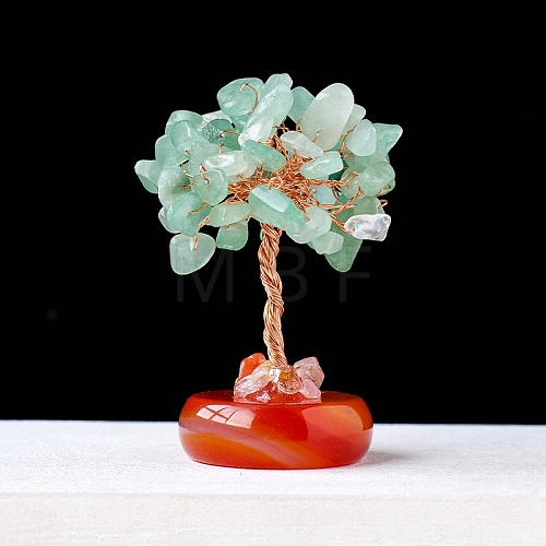 Natural Green Aventurine Chips Tree Decorations PW-WG37911-04-1