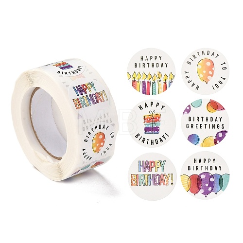 Birthday Themed Pattern Self-Adhesive Stickers DIY-E023-08E-1