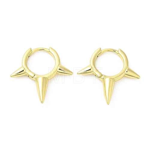 Rack Plating Brass Spike Hoop Earrings for Women EJEW-D059-19G-1