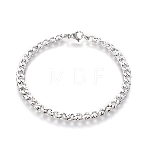 304 Stainless Steel Curb Chain Bracelets BJEW-E369-03P-1