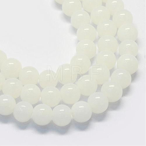 Baking Painted Imitation Jade Glass Round Bead Strands DGLA-Q021-4mm-01-1