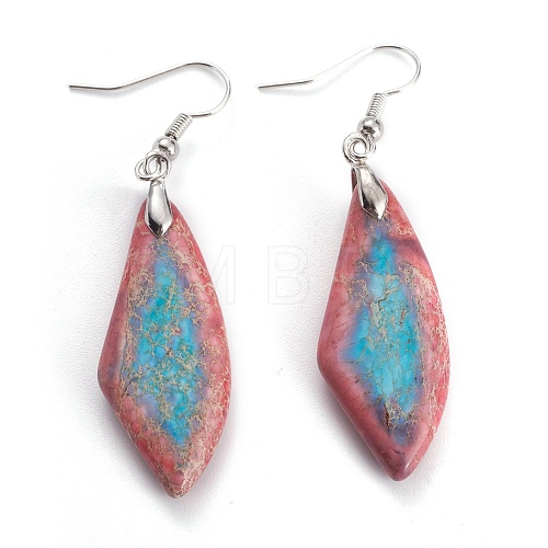 Natural Regalite/Imperial Jasper/Sea Sediment Jasper Dangle Earrings G-H250-03D-P-1