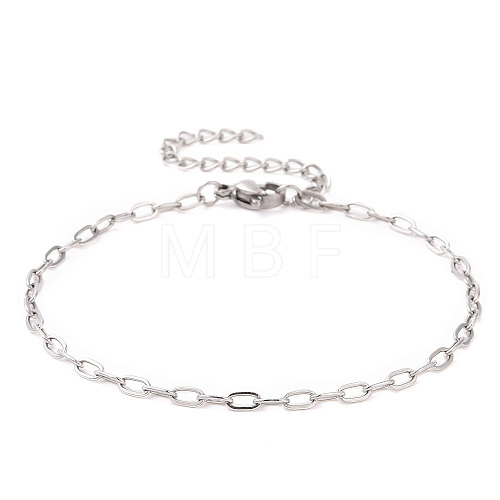 304 Stainless Steel Cable Chain Bracelet for Men Women BJEW-E031-05J-P-1