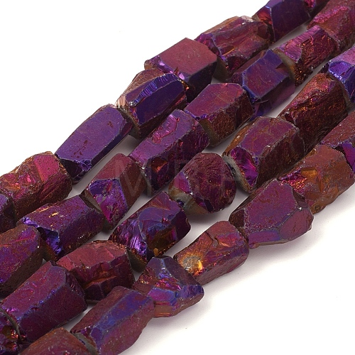 Electroplated Natural Quartz Crystal Beads Strands G-D0009-01B-04-1