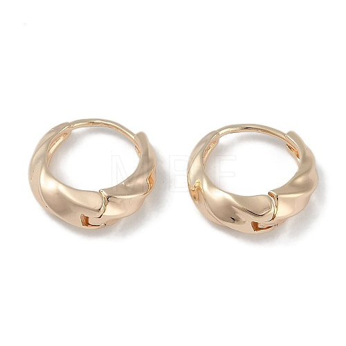 Wavy Brass Hoop Earrings for Women EJEW-L292-017G-1