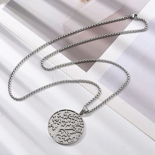 304 Stainless Steel Pendant Necklaces NJEW-Z058-03P-1