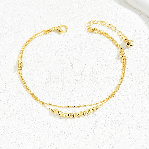 Gold Plated Brass Beads Anklets for Women YN6291-8-1