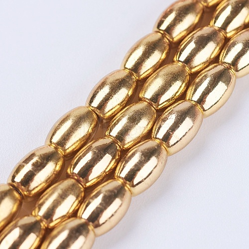 Electroplate Non-magnetic Synthetic Hematite Beads Strands G-F553-03B-G-1
