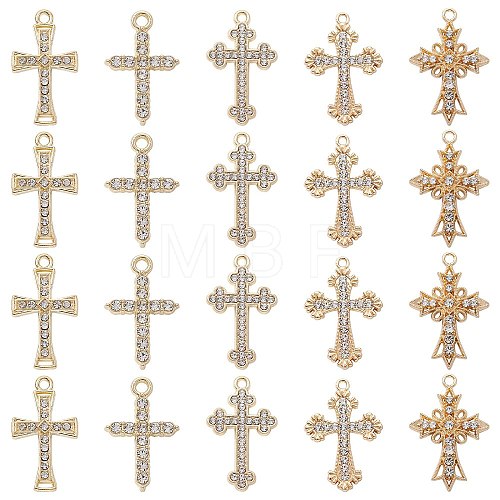 20Pcs 5 Styles Golden Alloy Pendants ENAM-CJ0005-42-1