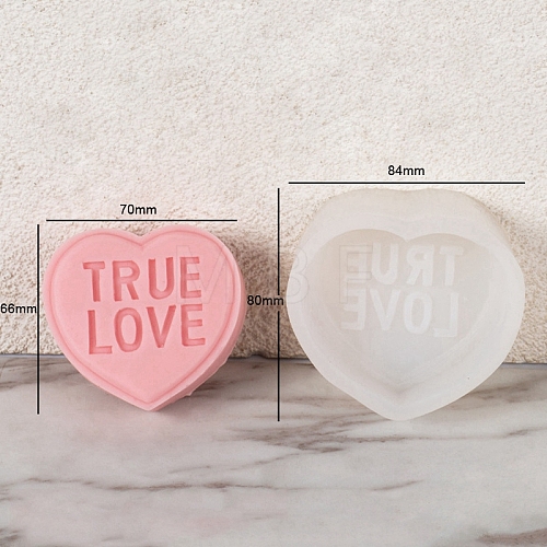 DIY Silicone Heart with Word Soap Molds PW-WG13454-03-1