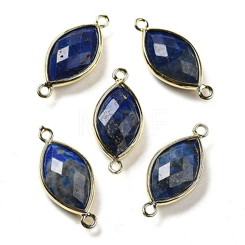 Natural Lapis Lazuli Faceted Connector Charms G-K347-03G-03-1