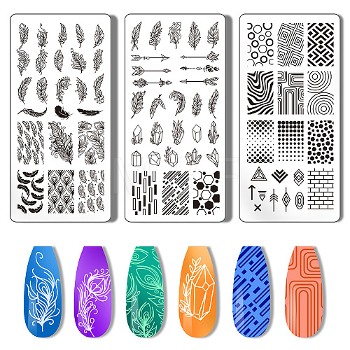 Stainless Steel DIY Nail Art Templates MRMJ-WH0092-019-1