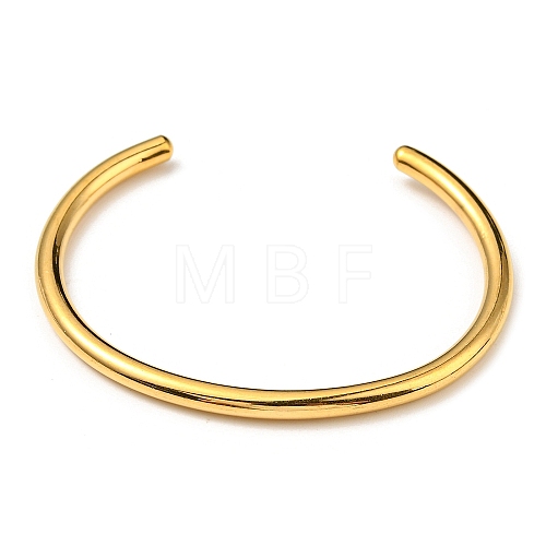 Ion Plating(IP) 304 Stainless Steel Simple Thin Cuff Bangles X-BJEW-P296-02G-1