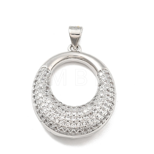 Rack Plating Brass Micro Pave Cubic Zirconia Pendants KK-D359-38P-1