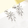 Star Brass Micro Pave Clear Cubic Zirconia Stud Earrings EJEW-D351-08P-4