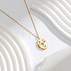 304 Stainless Steel Enamel Geometric Magnetic Photo Locket Pendant Necklaces for Women WG980C2-03-2