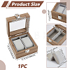 2-Slot Wooden Watch Display Cases with Glass Window Lid and Velvet Pillow Inside CON-WH0043-306A-2
