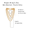 White Plastic Imitation Pearl Beads Alloy Layered Chain Lassel Bib Necklaces for Women WG9451F-01-5