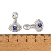 Rack Plating Alloy Crystal & Capri Blue Rhinestone European Dangle Charms FIND-C055-17P-3