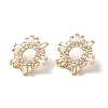 Clear Cubic Zirconia Sun Stud Earrings EJEW-Z019-24B-G-1