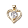 Brass Cubic Zirconia Pendants KK-E003-08G-1