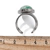 Oval Natural Green Spot Jasper Finger Rings RJEW-M062-02P-13-3