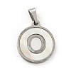 304 Stainless Steel with White Shell Pendants STAS-G268-01O-P-2