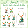 8Pcs Brass Wine Glass Charm Rings AJEW-SC00080-2